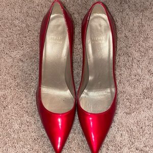 Stuart Weitzman patent leather red pumps size 10